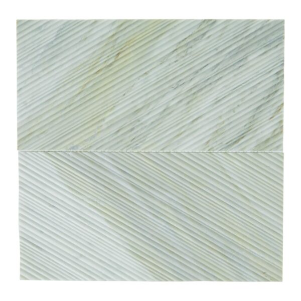 12" x 12" Pietra Divina Calacatta Dolomiti Mosaic Natural Stone Tile Square Bamboo Honed - Image 4