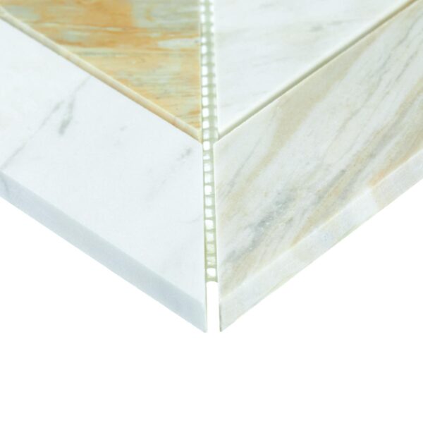 14.37" x 14.62" Pietra Divina Namaste Mosaic Natural Stone Tile Square Chevron Polished - Image 2