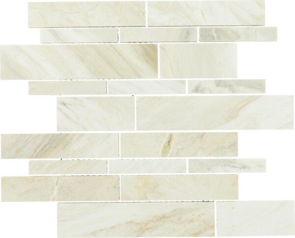 10" x 13" Sublimity Daphne White Mosaic Natural Stone Tile Rectangle Balance Honed