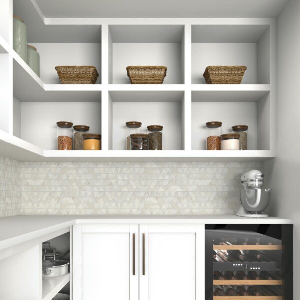 11.94" x 12.69" Pietra Divina Calacatta Dolomiti Mosaic Natural Stone Tile Square Triangle Mixed - Image 2