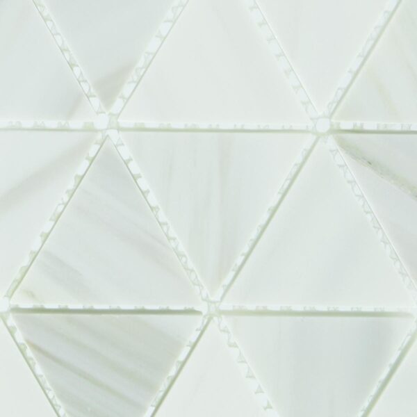 11.94" x 12.69" Pietra Divina Calacatta Dolomiti Mosaic Natural Stone Tile Square Triangle Mixed - Image 3