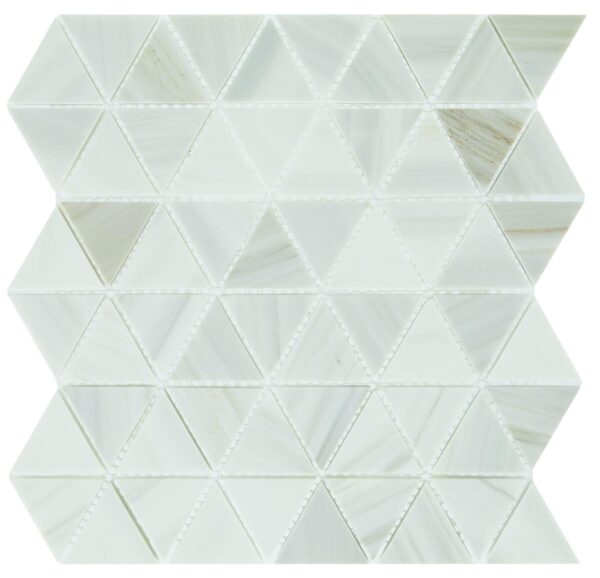 11.94" x 12.69" Pietra Divina Calacatta Dolomiti Mosaic Natural Stone Tile Square Triangle Mixed - Image 4