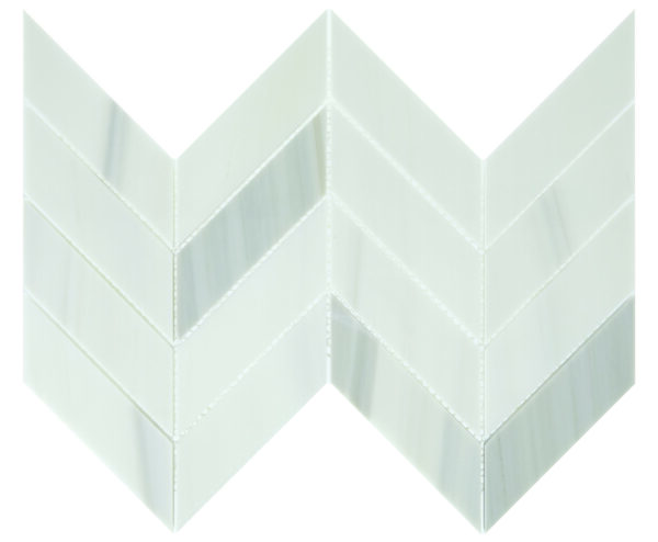 14.37" x 14.62" Pietra Divina Calacatta Dolomiti Mosaic Natural Stone Tile Square Chevron Polished - Image 3