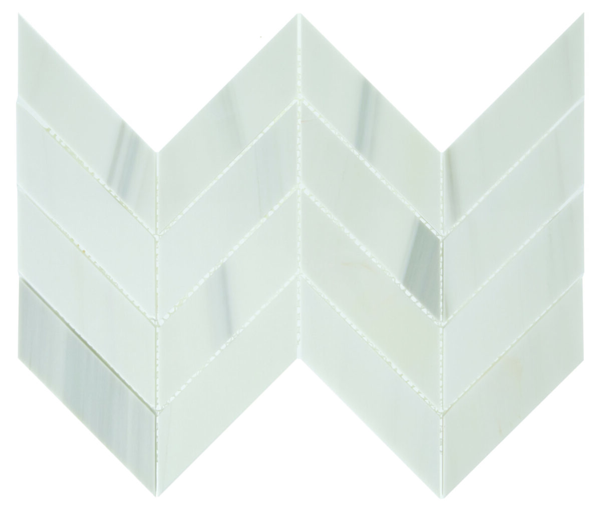 14.37" x 14.62" Pietra Divina Calacatta Dolomiti Mosaic Natural Stone Tile Square Chevron Polished - Image 4