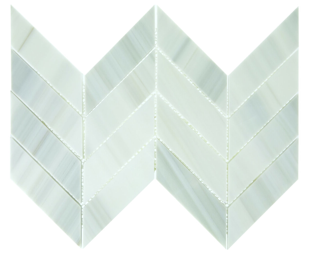 14.37" x 14.62" Pietra Divina Calacatta Dolomiti Mosaic Natural Stone Tile Square Chevron Polished - Image 5