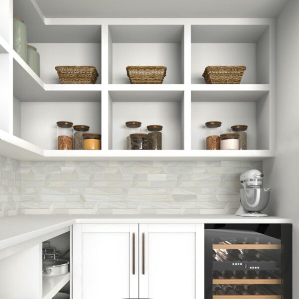 14.37" x 14.62" Pietra Divina Calacatta Dolomiti Mosaic Natural Stone Tile Square Chevron Polished - Image 6