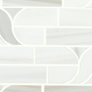 10.88" x 12.12" Pietra Divina Calacatta Dolomiti Mosaic Natural Stone Tile Rectangle Cupola Mixed