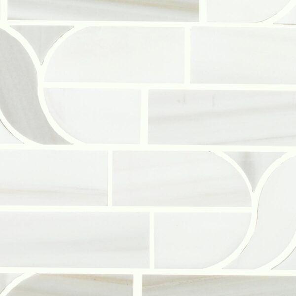10.88" x 12.12" Pietra Divina Calacatta Dolomiti Mosaic Natural Stone Tile Rectangle Cupola Mixed