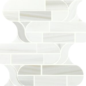 10.88" x 12.12" Pietra Divina Namaste Mosaic Natural Stone Tile Rectangle Cupola Mixed