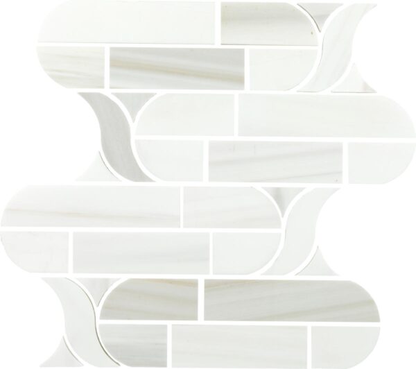 10.88" x 12.12" Pietra Divina Calacatta Dolomiti Mosaic Natural Stone Tile Rectangle Cupola Mixed - Image 2