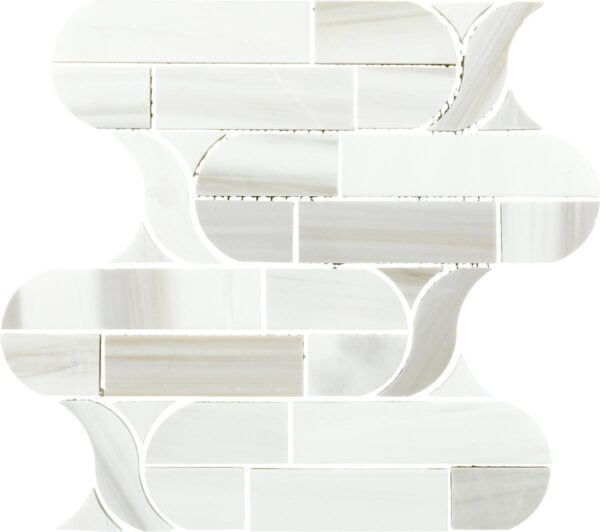 10.88" x 12.12" Pietra Divina Calacatta Dolomiti Mosaic Natural Stone Tile Rectangle Cupola Mixed - Image 4