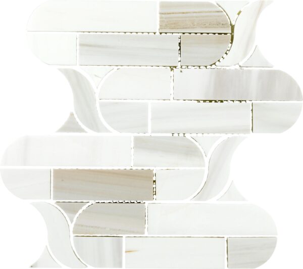 10.88" x 12.12" Pietra Divina Calacatta Dolomiti Mosaic Natural Stone Tile Rectangle Cupola Mixed - Image 5
