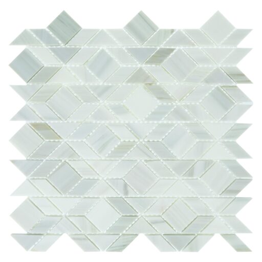 13.31" x 13.38" Pietra Divina Calacatta Dolomiti Mosaic Natural Stone Tile Rectangle Framework Honed