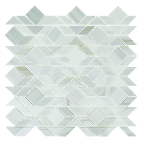 13.31" x 13.38" Pietra Divina Calacatta Dolomiti Mosaic Natural Stone Tile Rectangle Framework Honed - Image 5
