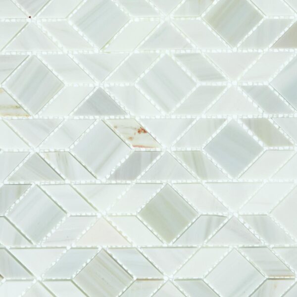 13.31" x 13.38" Pietra Divina Calacatta Dolomiti Mosaic Natural Stone Tile Rectangle Framework Honed - Image 6