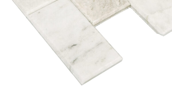 11" x 11" SimplyStick Mosaix Daphne White and glass Blend Mosaic Natural Stone Tile Rectangle Brick Joint Mix - Image 3