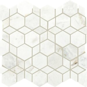 11" x 12" Sublimity Daphne White Mosaic Natural Stone Tile Rectangle Hypnotic Honed