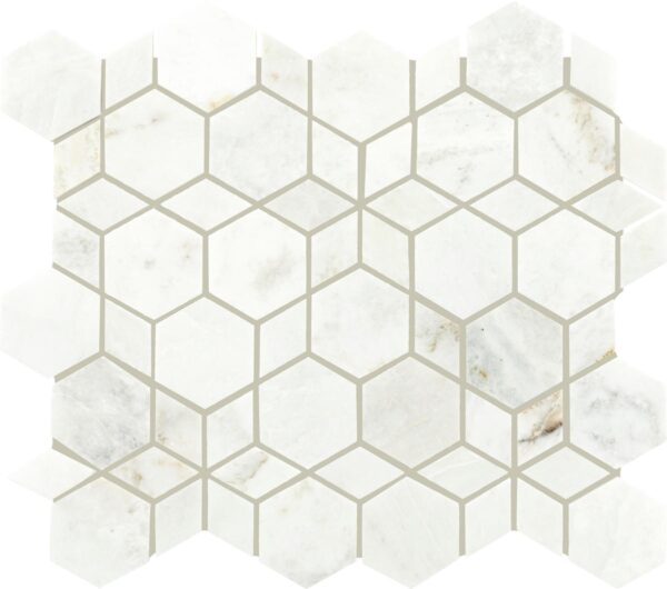 11" x 12" Sublimity Daphne White Mosaic Natural Stone Tile Rectangle Hypnotic Honed