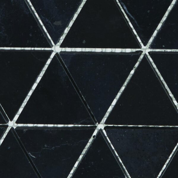 11.94" x 12.69" Pietra Divina Nero Marquina Mosaic Natural Stone Tile Square Triangle Mixed - Image 5