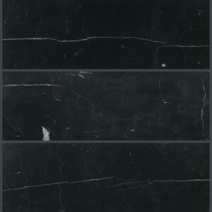 13.31" x 13.38" Pietra Divina Nero Marquina Mosaic Natural Stone Tile Rectangle Framework Honed