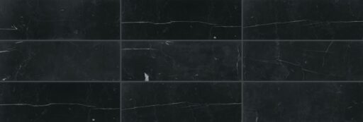 13.31" x 13.38" Pietra Divina Nero Marquina Mosaic Natural Stone Tile Rectangle Framework Honed