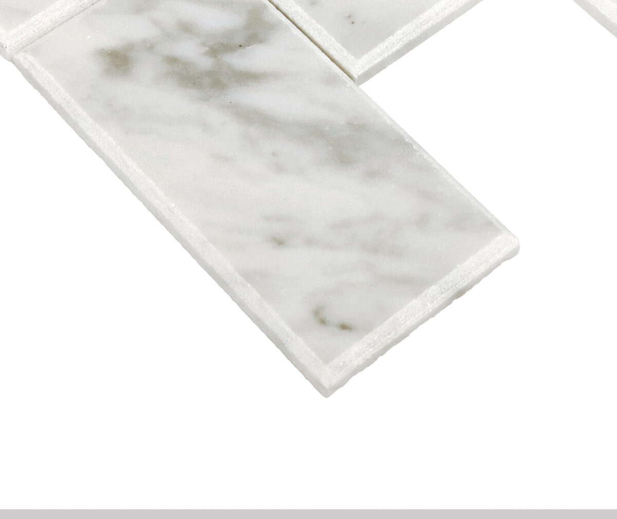 11" x 11" SimplyStick Mosaix Carrara White and glass Blend Mosaic Natural Stone Tile Rectangle Brick Joint Mix - Image 4