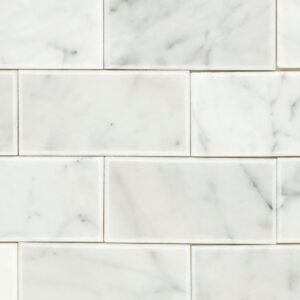11" x 11" SimplyStick Mosaix Carrara White and glass Blend Mosaic Natural Stone Tile Rectangle Straight Joint Polished