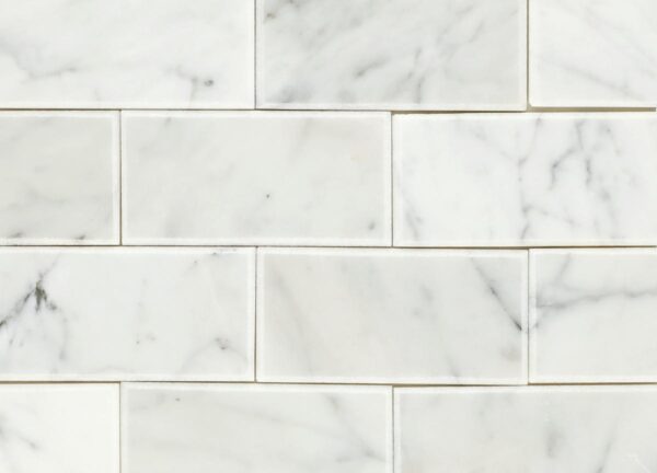 11" x 11" SimplyStick Mosaix Carrara White and glass Blend Mosaic Natural Stone Tile Rectangle Straight Joint Polished