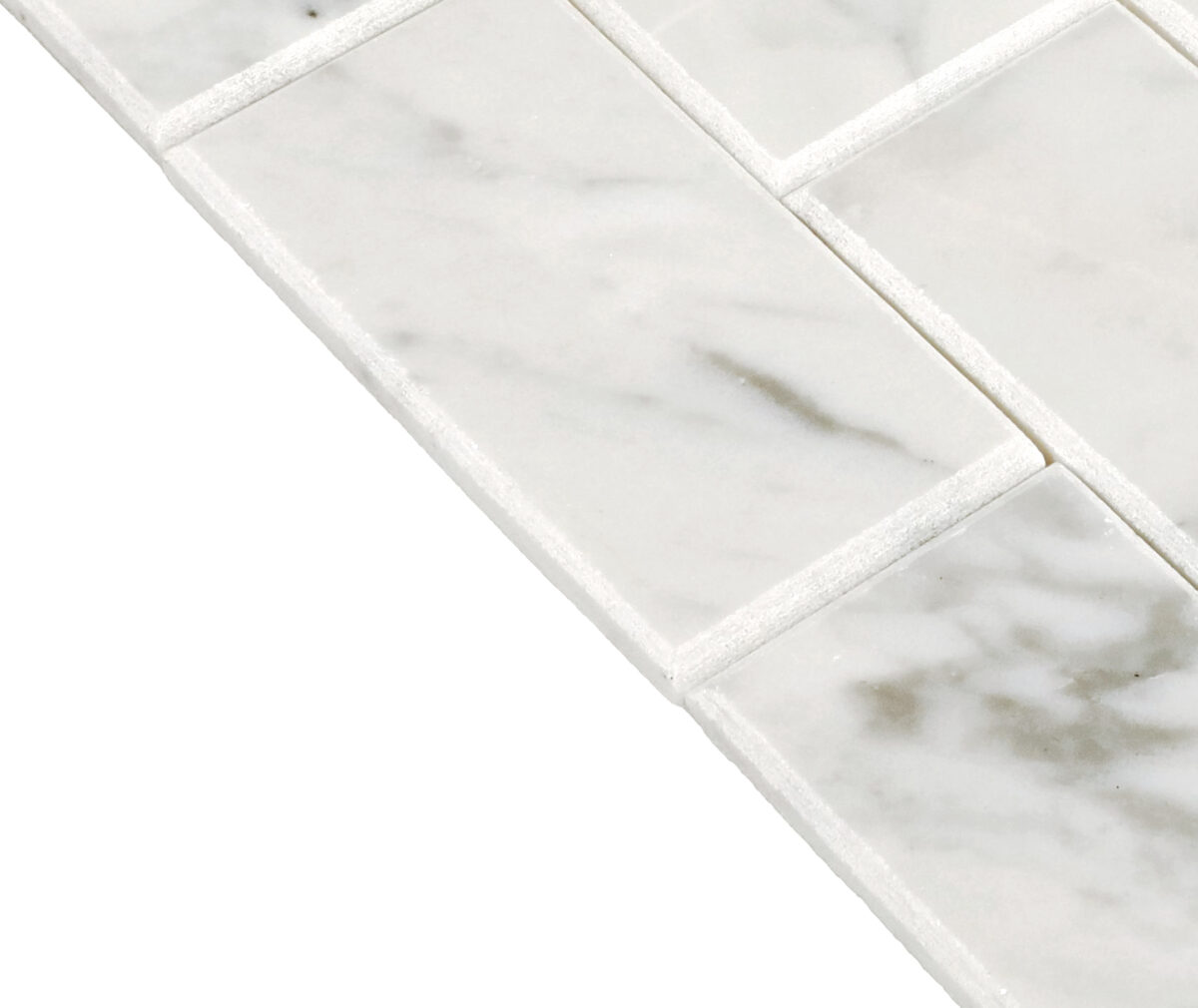 11" x 11" SimplyStick Mosaix Carrara White and glass Blend Mosaic Natural Stone Tile Rectangle Brick Joint Mix - Image 5