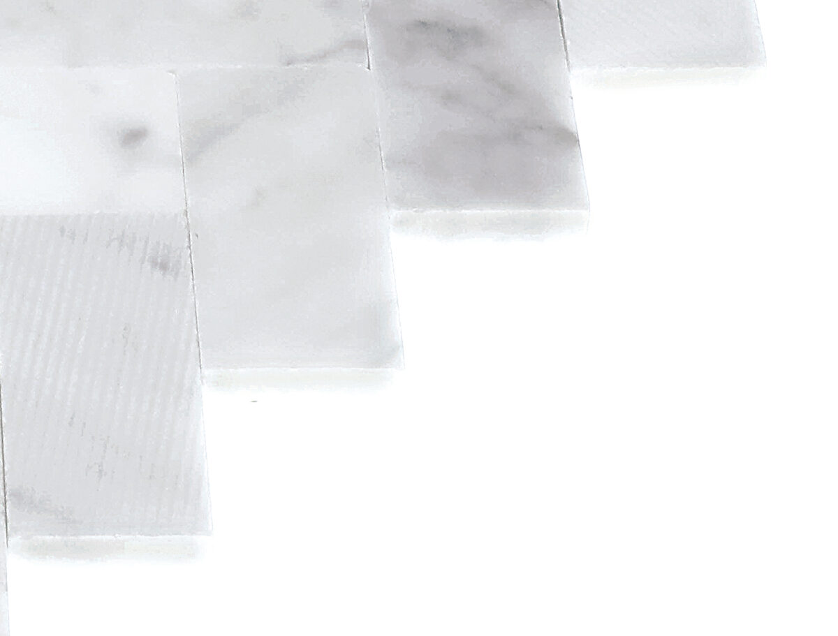 9" x 11" Minute Mosaix Carrara White Mosaic Natural Stone Tile Rectangle Herringbone Mix - Image 6