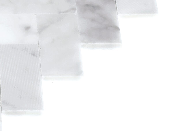 9" x 11" Minute Mosaix Carrara White Mosaic Natural Stone Tile Rectangle Herringbone Mix - Image 6