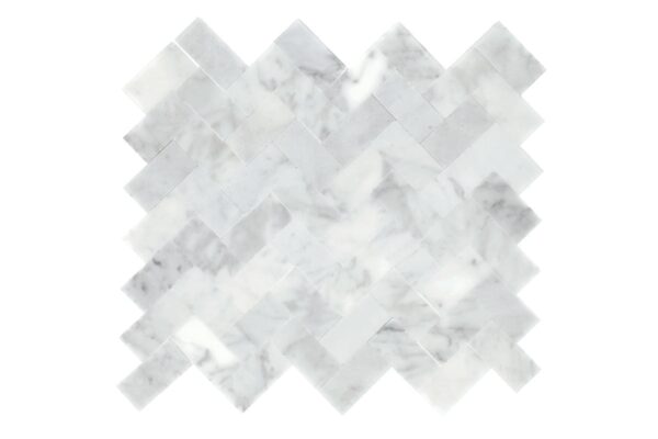 9" x 11" Minute Mosaix Carrara White Mosaic Natural Stone Tile Rectangle Herringbone Mix - Image 7