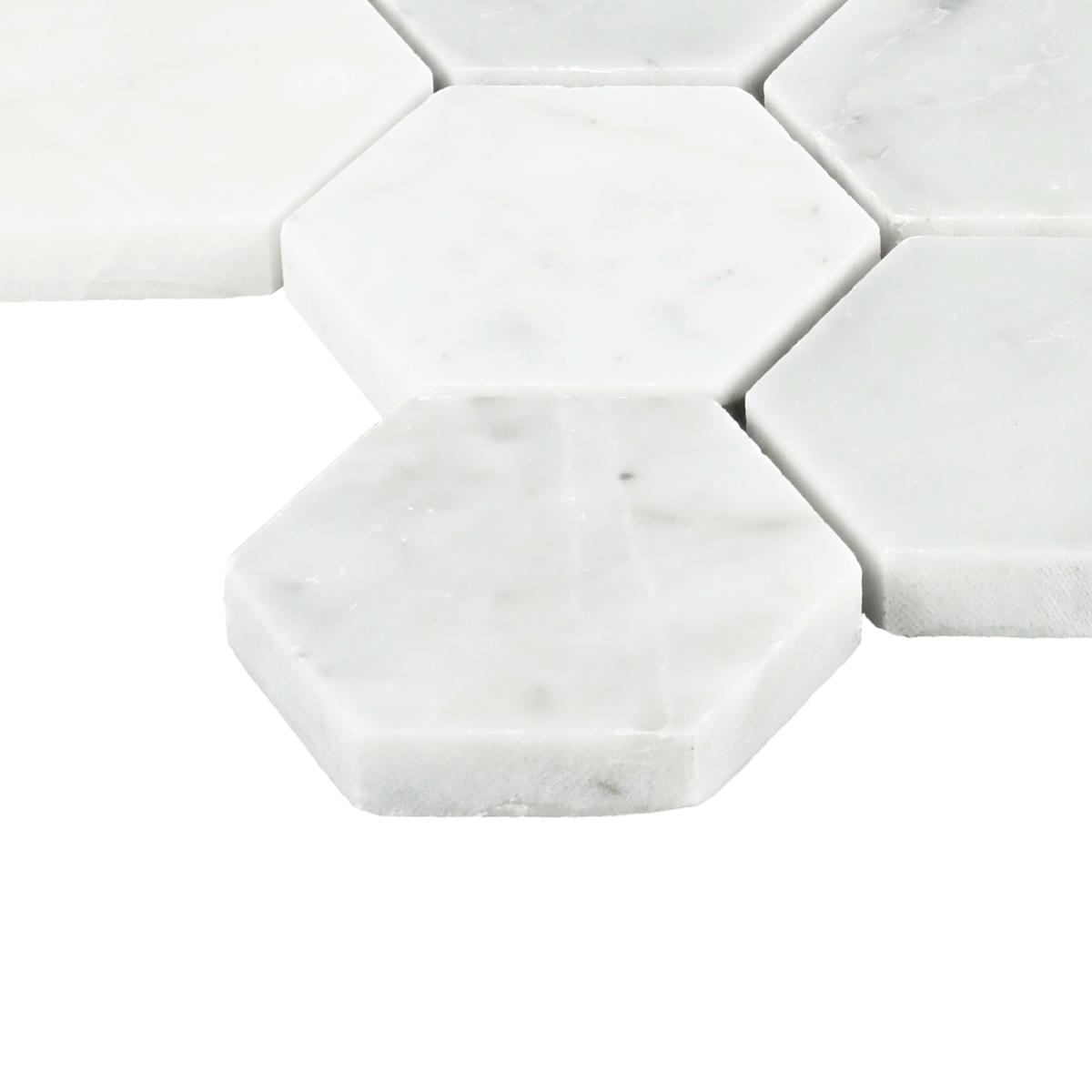 0" x 6" Marble Natural Stone Marble Blk/Wht Mosaic Natural Stone Tile Rectangle Hexagon Polished - Image 3