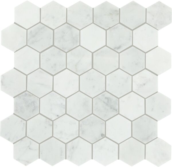 0" x 6" Marble Natural Stone Marble Blk/Wht Mosaic Natural Stone Tile Rectangle Hexagon Polished - Image 5