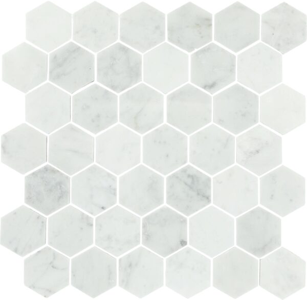 0" x 6" Marble Natural Stone Marble Blk/Wht Mosaic Natural Stone Tile Rectangle Hexagon Polished - Image 6
