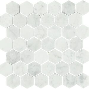 0" x 6" Marble Natural Stone Marble Blk/Wht Mosaic Natural Stone Tile Rectangle Hexagon Polished