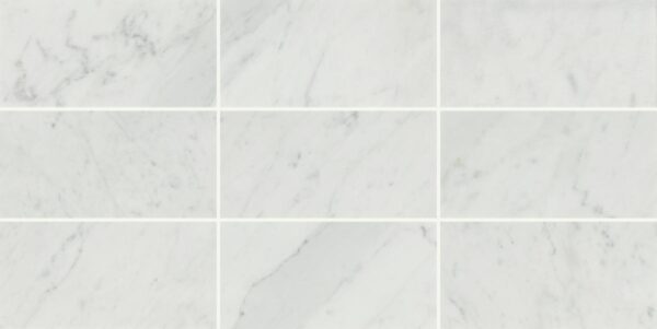 3" x 6" Marble Natural Stone Carrara White Stone Tile Rectangle Polished