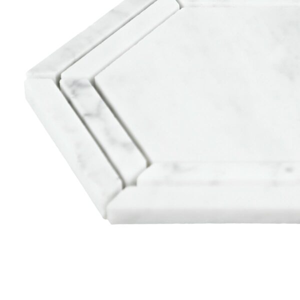 0" x 6" Marble Natural Stone Carrara White Mosaic Natural Stone Tile Rectangle Hexagon Polished - Image 6