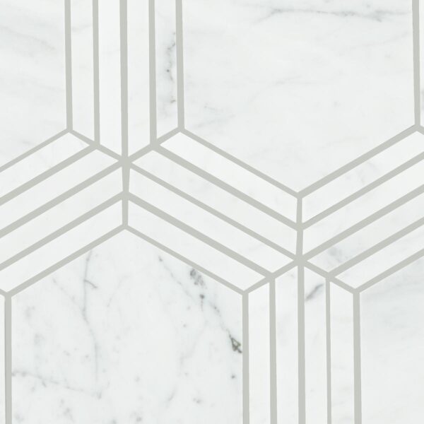 0" x 6" Marble Natural Stone Carrara White Mosaic Natural Stone Tile Rectangle Hexagon Polished - Image 5
