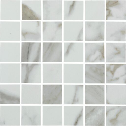 2" x 5" Marble Attache Calacatta Mosaic Tile Rectangle Linear Hexagon Matte