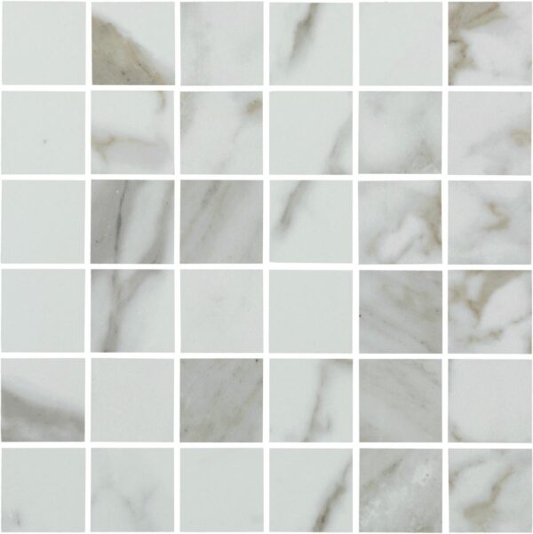 2" x 5" Marble Attache Calacatta Mosaic Tile Rectangle Linear Hexagon Matte