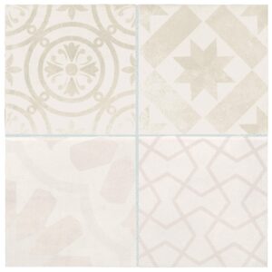 6" x 6" Modern Hearth Wall White Ash Wall Tile Square Matte