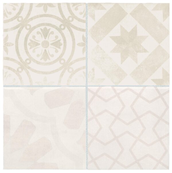 6" x 6" Modern Hearth Wall White Ash Wall Tile Square Matte