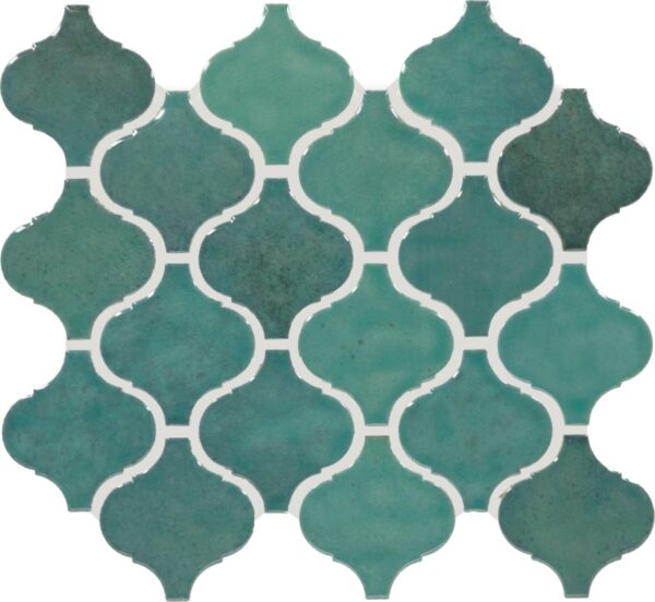 3" x 3" Mesmerist Allure Mosaic Tile Arabesque Arabesque Glossy