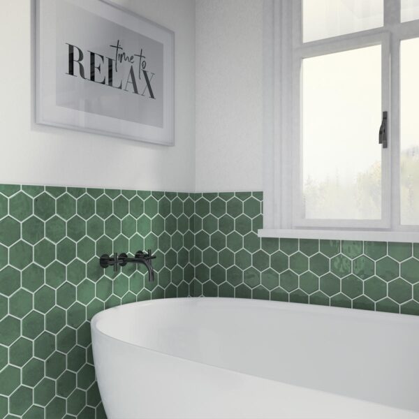 4" x 4" Mesmerist Allure Wall Tile Hexagon Glossy - Image 6