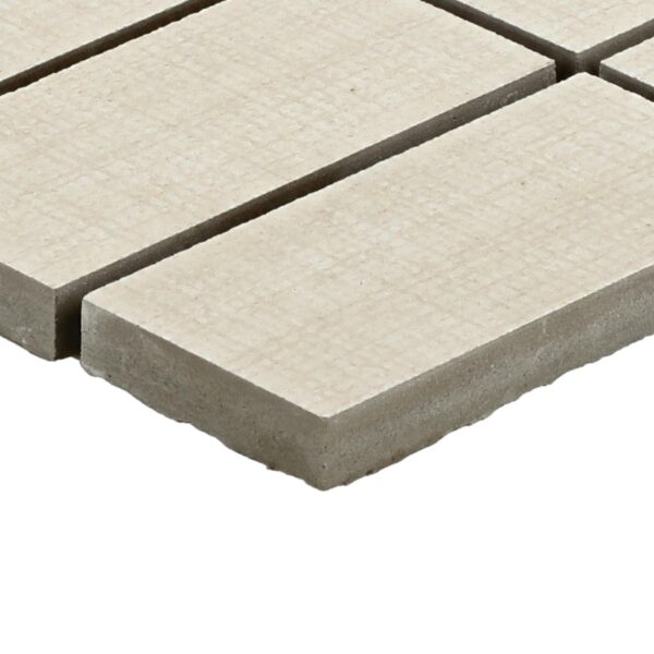 1" x 3" Fabric Art Modern Textile Beige Mosaic Tile Rectangle Straight Joint Matte - Image 2