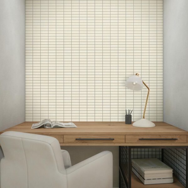 1" x 3" Fabric Art Modern Textile Beige Mosaic Tile Rectangle Straight Joint Matte - Image 5