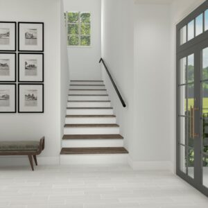 6" x 24" Fabrique Blanc Linen Floor Tile Rectangle Matte