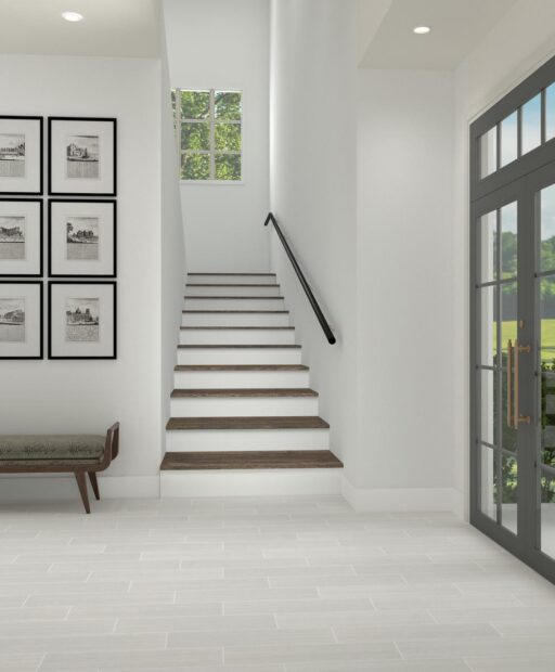 6" x 24" Fabrique Blanc Linen Floor Tile Rectangle Matte
