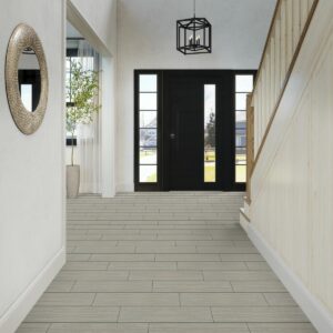 6" x 24" Fabrique Gris Linen Floor Tile Rectangle Matte